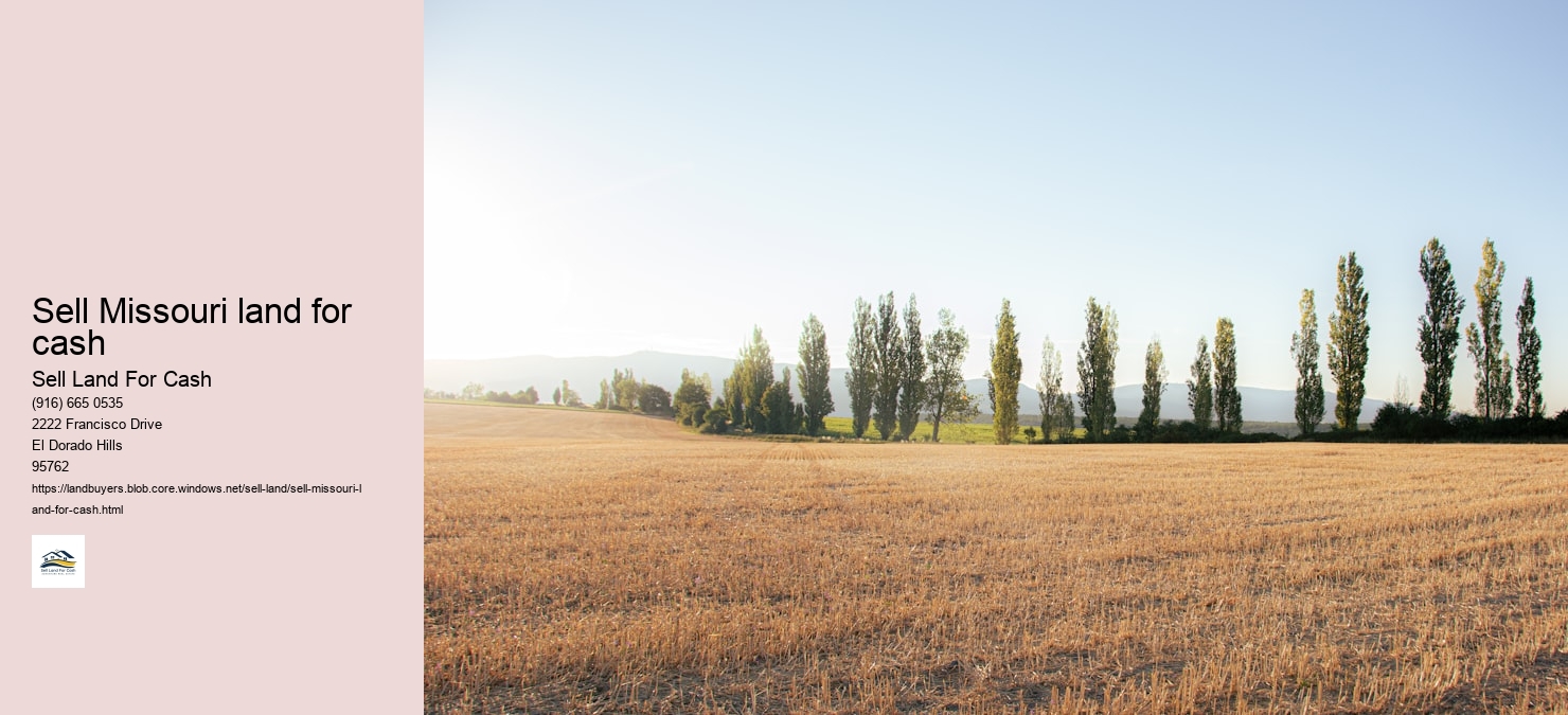 Sell Missouri land for cash